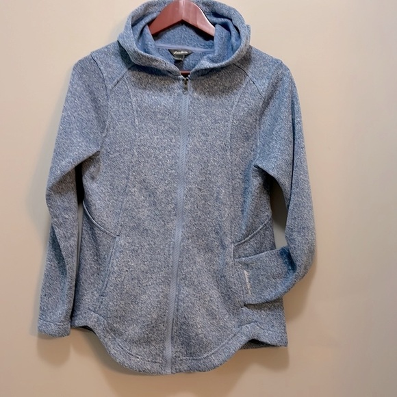 Eddie Bauer Blue Radiator Fleece Long Full Zip Jacket with Hood women’s S - Picture 1 of 10